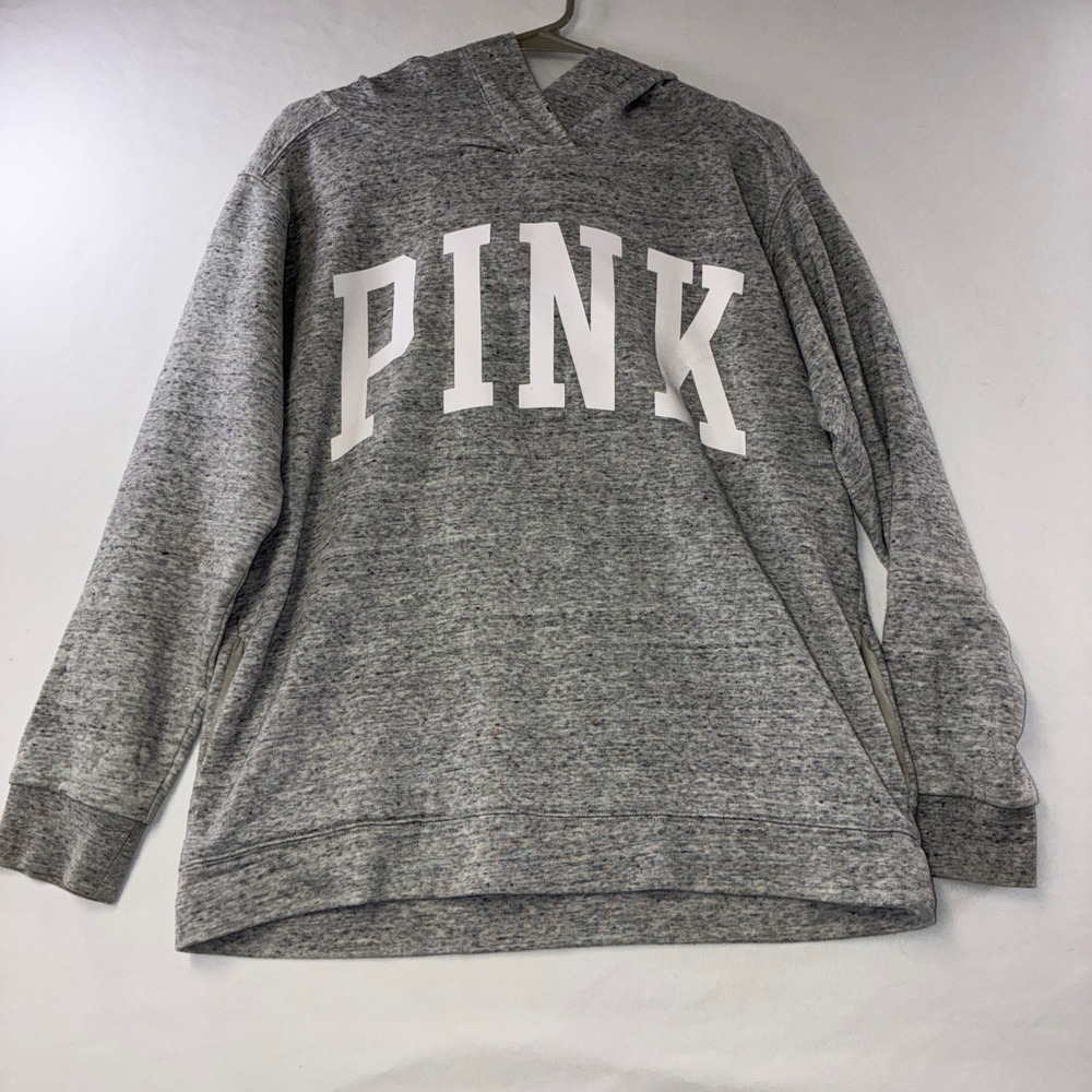 445 Athleisure PINK Victoria's Secret Hoodie Small Gray Graphic Pullover